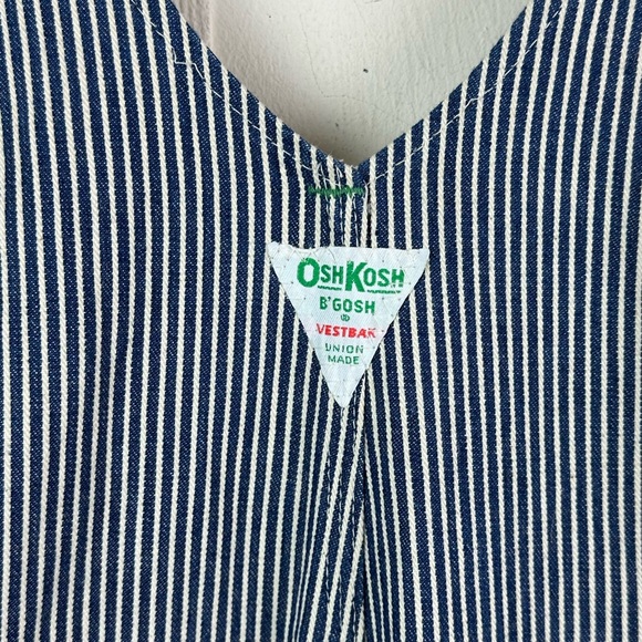 Vintage Union Made Sanforized Osh Kosh Vestbak Hickory Stripe Railroad Overalls - Picture 5 of 11
